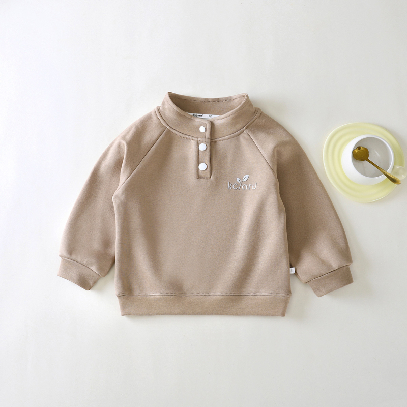 Детско худи без качулка, Modal материя, Snap копчета, полиестерна подплата, подходящо за възраст 0–1 година