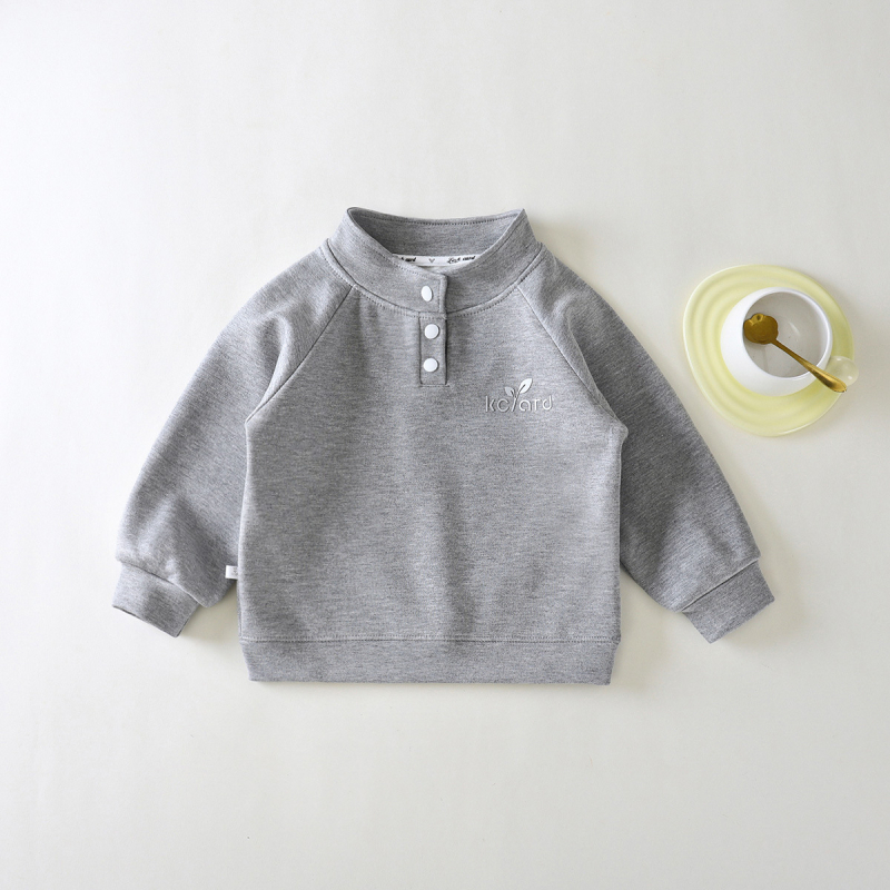 Детско худи без качулка, Modal материя, Snap копчета, полиестерна подплата, подходящо за възраст 0–1 година