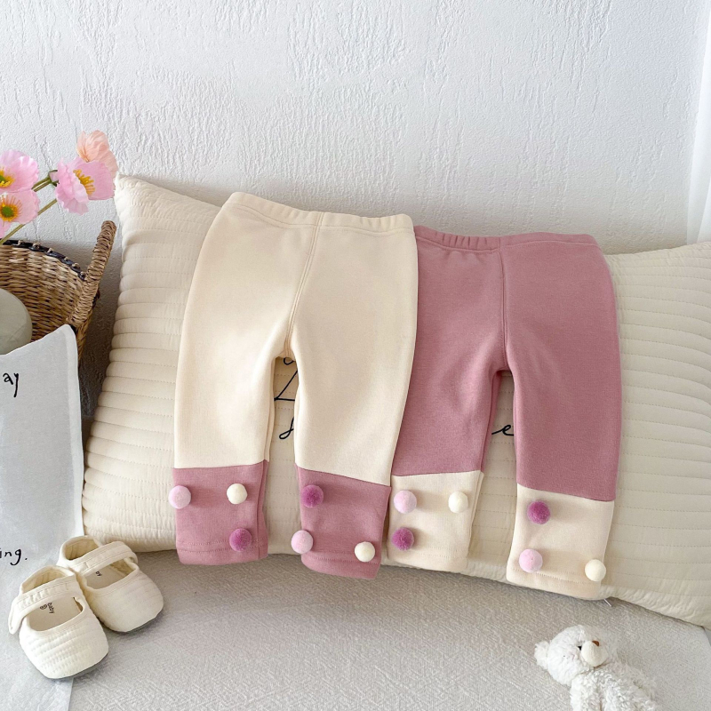 Dječje legice za djevojčice, korejski stil, pamuk 69%, srednje visoki pojas s elastičnom trakom, pogodne za jesen i zimu.