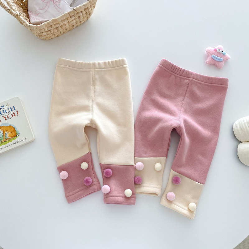 Dječje legice za djevojčice, korejski stil, pamuk 69%, srednje visoki pojas s elastičnom trakom, pogodne za jesen i zimu.