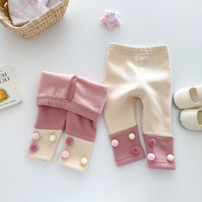 Dječje legice za djevojčice, korejski stil, pamuk 69%, srednje visoki pojas s elastičnom trakom, pogodne za jesen i zimu.