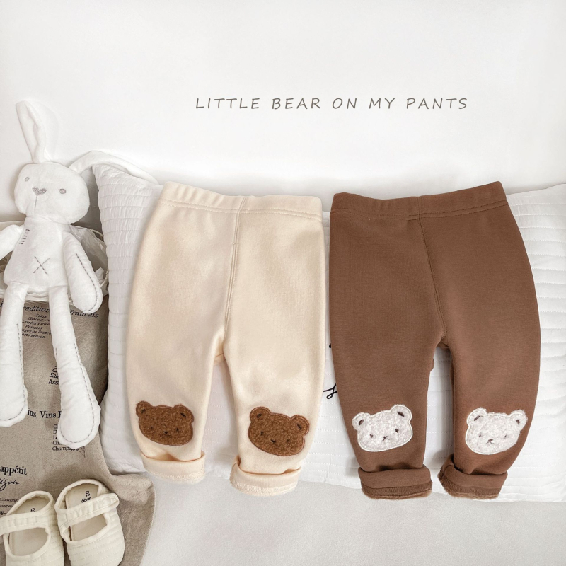 Laste koreal stiilis puuvillased leggingid, 68% puuvill, fleece vooder, talv, keskjoone vöökoht, unisex