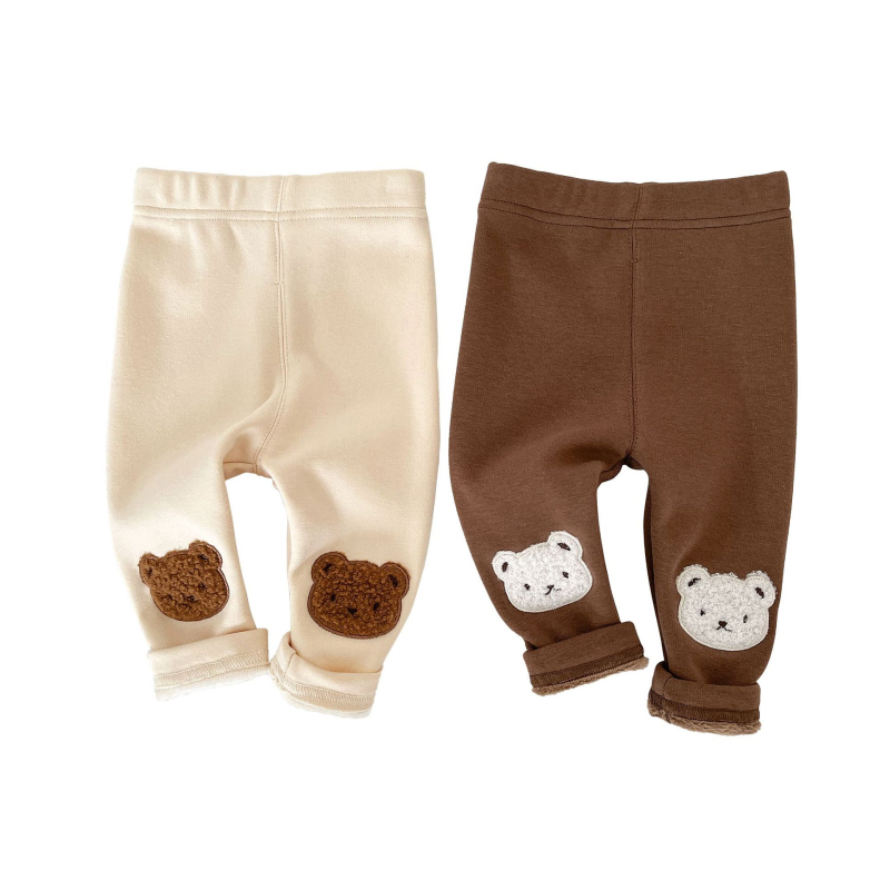 Laste koreal stiilis puuvillased leggingid, 68% puuvill, fleece vooder, talv, keskjoone vöökoht, unisex