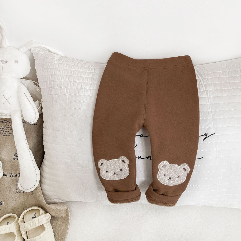 Laste koreal stiilis puuvillased leggingid, 68% puuvill, fleece vooder, talv, keskjoone vöökoht, unisex