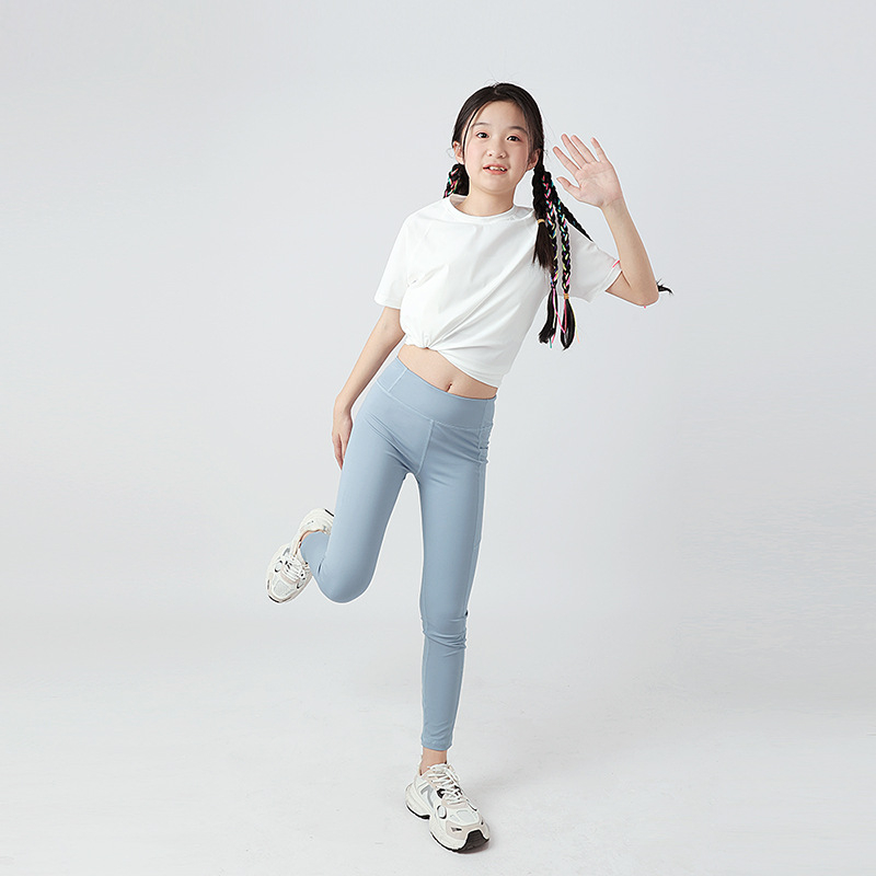 Djevojčice elastične legice u korejskom stilu, prozračan materijal protiv komaraca, 72% najlon, srednja visina struka, elastična gumica