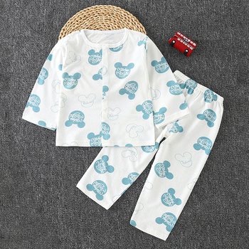 Dječji dvodijelni pižama set od 100% pamuka, dugi rukav, odvojivi kardigan, lagana ljetna tkanina, unisex