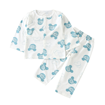Dječji dvodijelni pižama set od 100% pamuka, dugi rukav, odvojivi kardigan, lagana ljetna tkanina, unisex