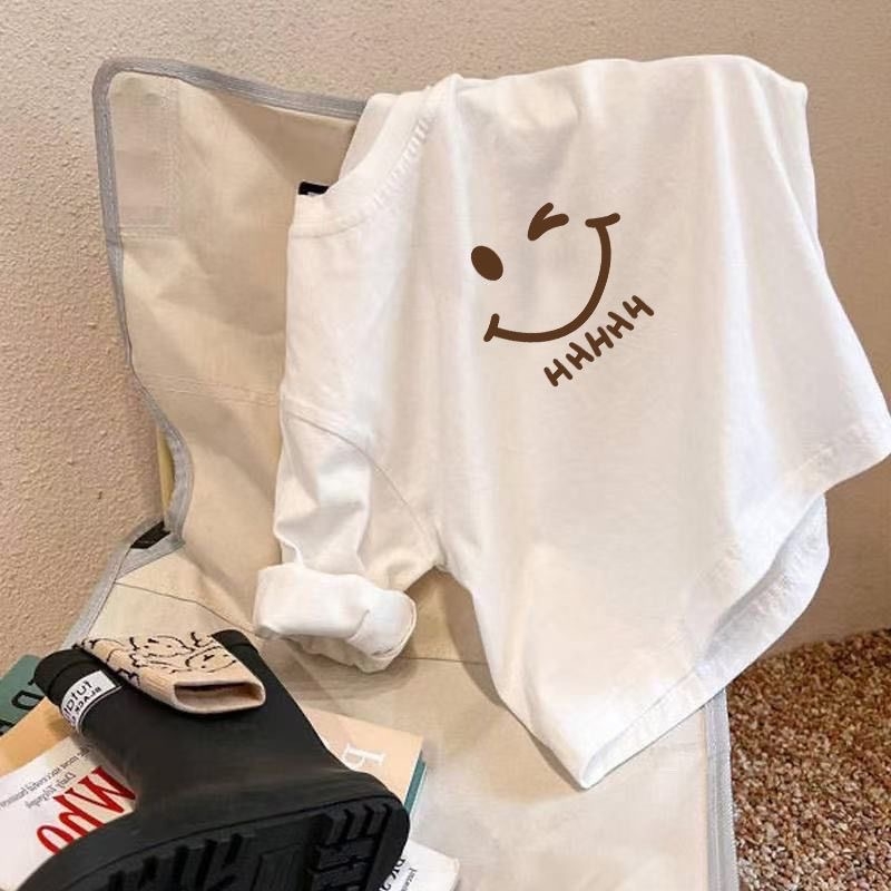 Gyerekeknek készült 100% pamut hosszú ujjú póló, kerek nyakú, puha felület, uniszex, egyszínű dizájn, tavasz- és ősz idejére