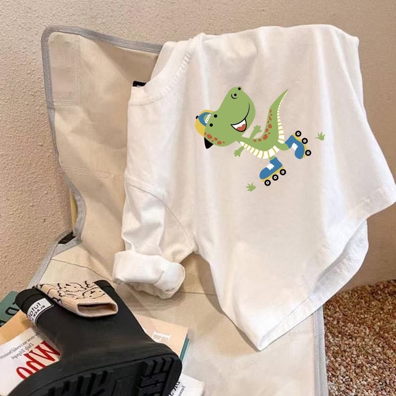 Gyerekeknek készült 100% pamut hosszú ujjú póló, kerek nyakú, puha felület, uniszex, egyszínű dizájn, tavasz- és ősz idejére