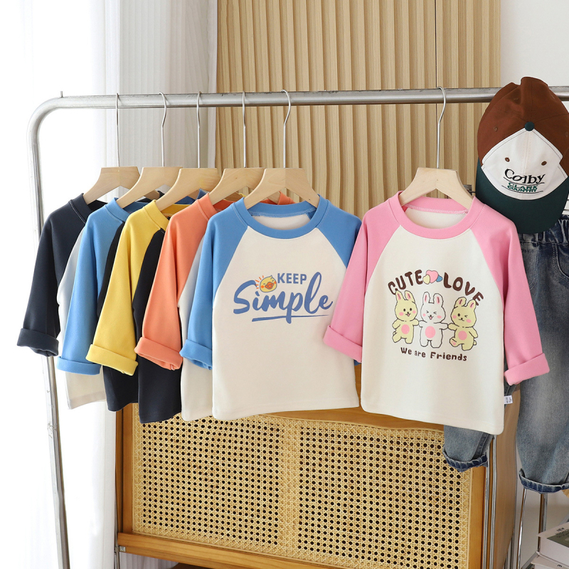 Dječja fleec majica s dugim rukavima, unisex, korejskog stila, uzorci crtića/ životinja, topao temeljni sloj za proljeće do zime
