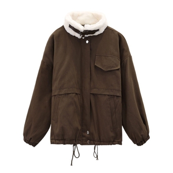 Női ujjatlan kabát Chenille anyagból, Spandex, álló gallérral, Regular kiadás