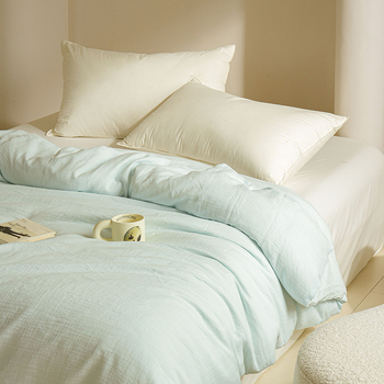 Set obliečok na prikrývku z 100% bavlny, 3-dielny set, moderný minimalistický štýl, reactive tlač a farbenie