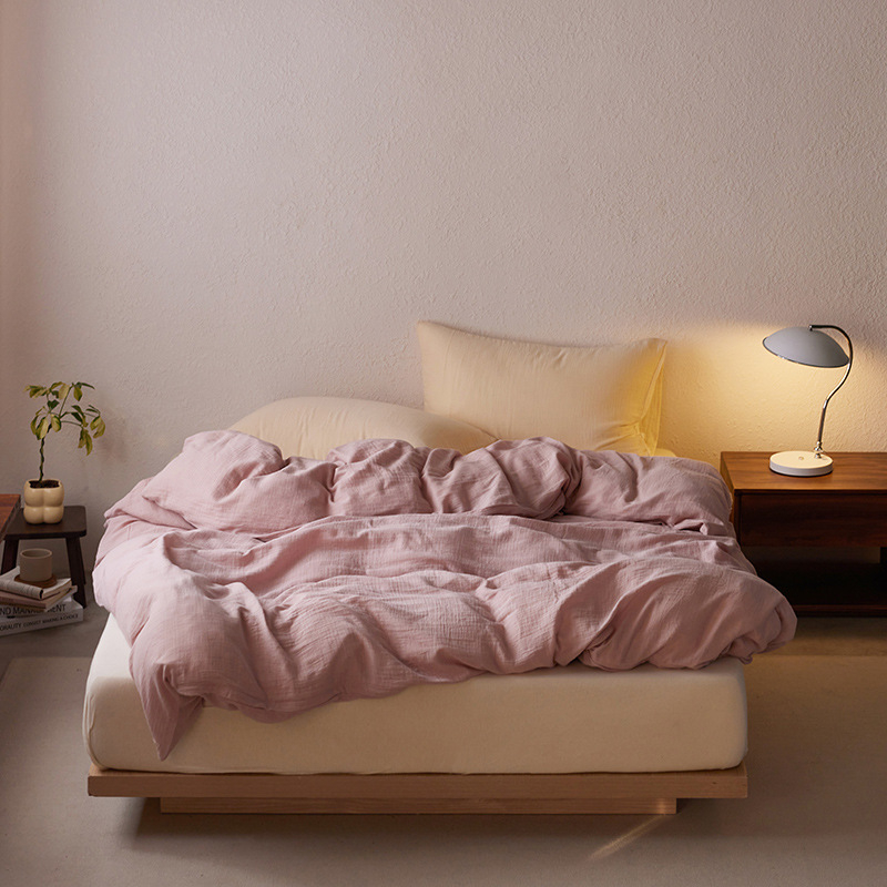 Set obliečok na prikrývku z 100% bavlny, 3-dielny set, moderný minimalistický štýl, reactive tlač a farbenie