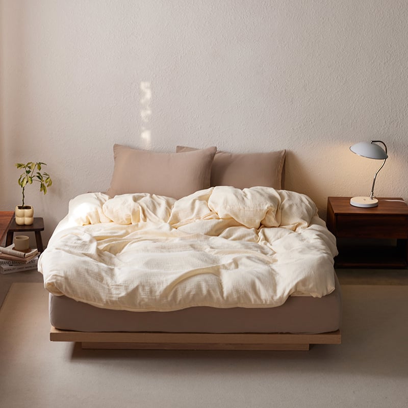 Set obliečok na prikrývku z 100% bavlny, 3-dielny set, moderný minimalistický štýl, reactive tlač a farbenie