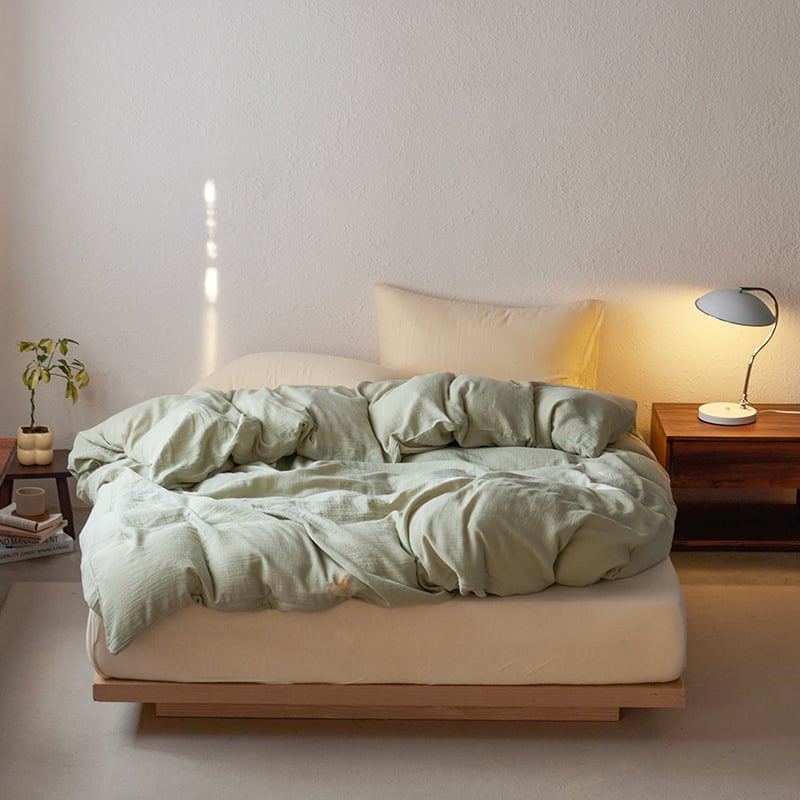 Set obliečok na prikrývku z 100% bavlny, 3-dielny set, moderný minimalistický štýl, reactive tlač a farbenie