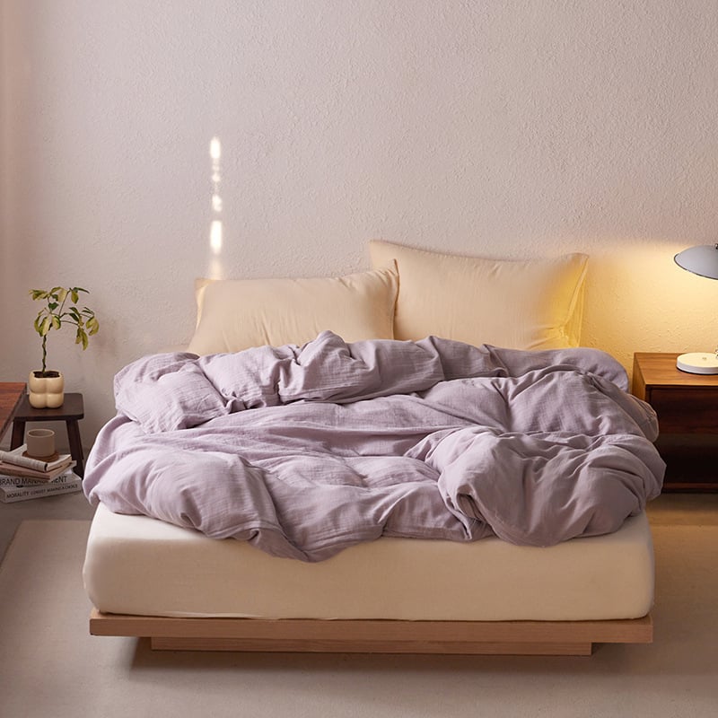 Set obliečok na prikrývku z 100% bavlny, 3-dielny set, moderný minimalistický štýl, reactive tlač a farbenie