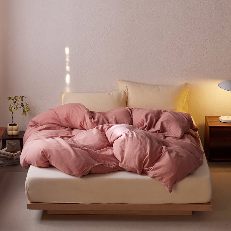 Set obliečok na prikrývku z 100% bavlny, 3-dielny set, moderný minimalistický štýl, reactive tlač a farbenie