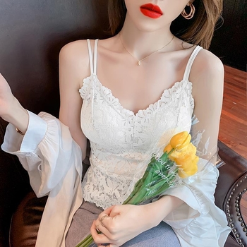 Бюстиера с дантелена задна част - безшевна, дишаща, найлонова материя, дължина до талията, съдържание 70-80% найлон