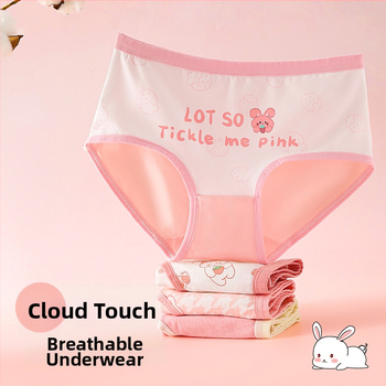 Mergaitėms medvilniniai trikampiniai apatiniai, saugumo klasė A, amžius 3–8 metai, 95% medvilnė 5% elastanas