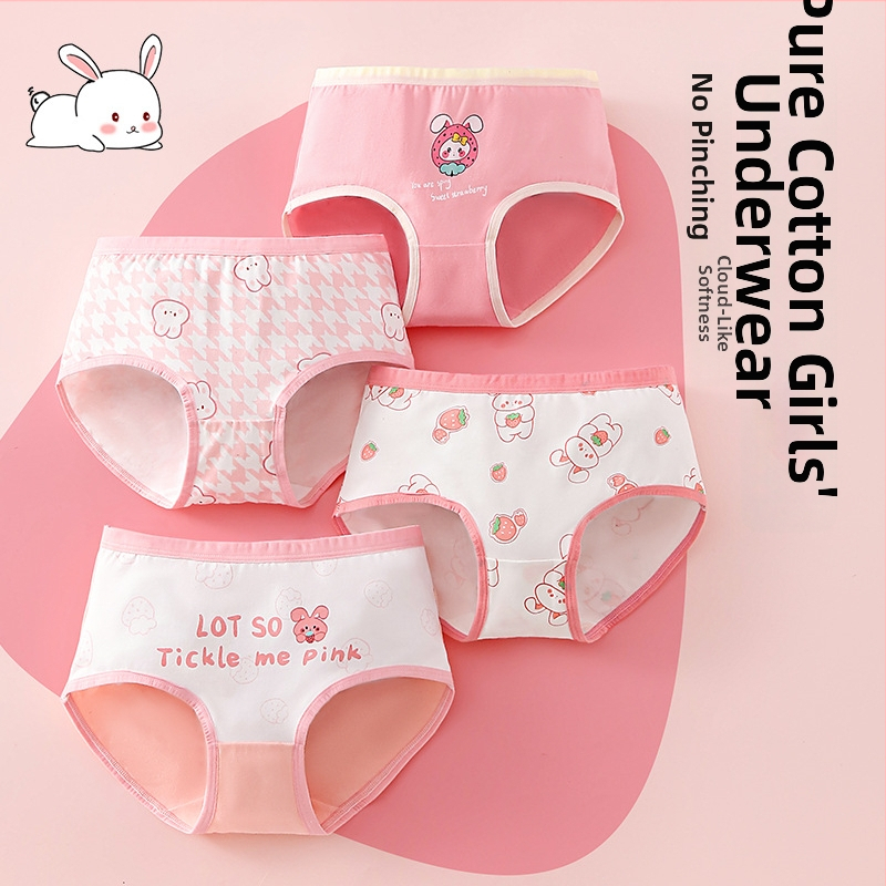 Mergaitėms medvilniniai trikampiniai apatiniai, saugumo klasė A, amžius 3–8 metai, 95% medvilnė 5% elastanas