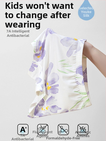 Mergaitėms skirta antibakterinė apatinė apranga su Ucosilk, regeneruotos celuliozės pluoštas 92,9%, Klasė A, 3–8 metų amžius