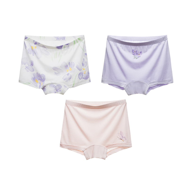 Mergaitėms skirta antibakterinė apatinė apranga su Ucosilk, regeneruotos celuliozės pluoštas 92,9%, Klasė A, 3–8 metų amžius