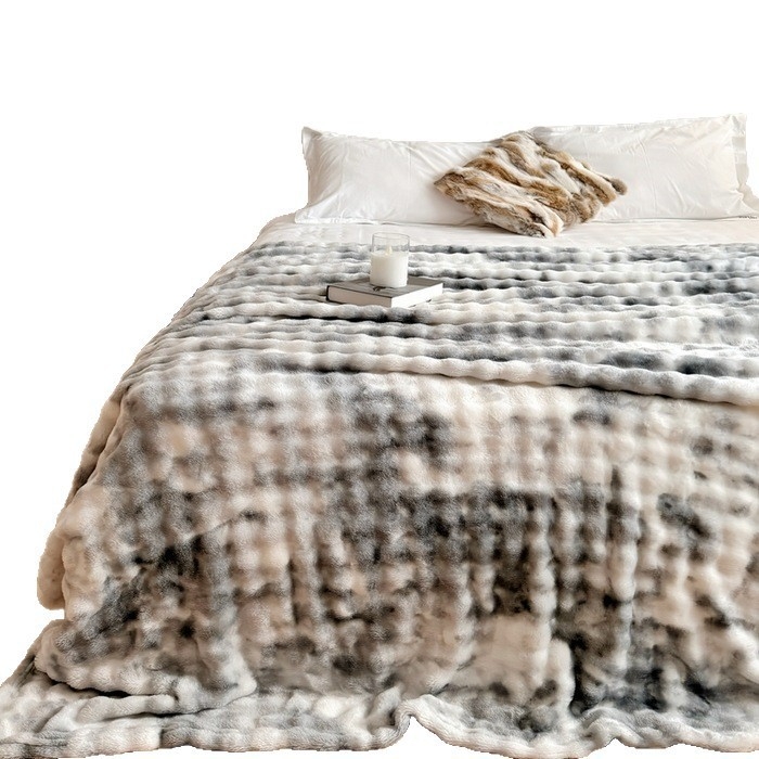 Jänku-plüüsi tekk beebidele ja koju, 1000 g, kevad-sügis, kaasaegne minimalistlik stiil