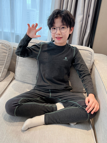 Детски комплект пижами за момчета, памук, дебел и топъл модел, подходящ за зимно-есенно-пролетно ползване