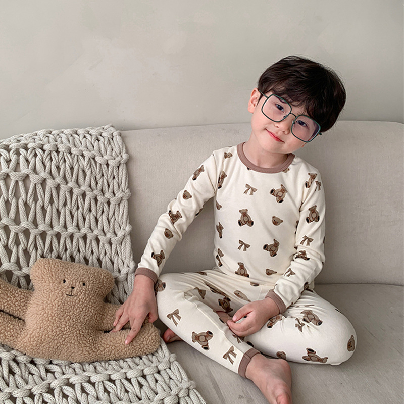 Unisex dječji zimski topli set – gornje i donje, motivi životinje/crtani, 95% poliester, korejski stil, sve sezone, toplo i odvlačenje vlage