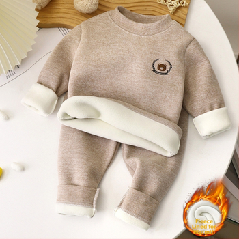 Vaikų šilto apatinio komplekto rinkinys - fliso pamušalas, storas, Austrian velvet audinys, aukštas kaklas, 3–8 metų amžiaus, unisex