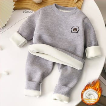 Vaikų šilto apatinio komplekto rinkinys - fliso pamušalas, storas, Austrian velvet audinys, aukštas kaklas, 3–8 metų amžiaus, unisex
