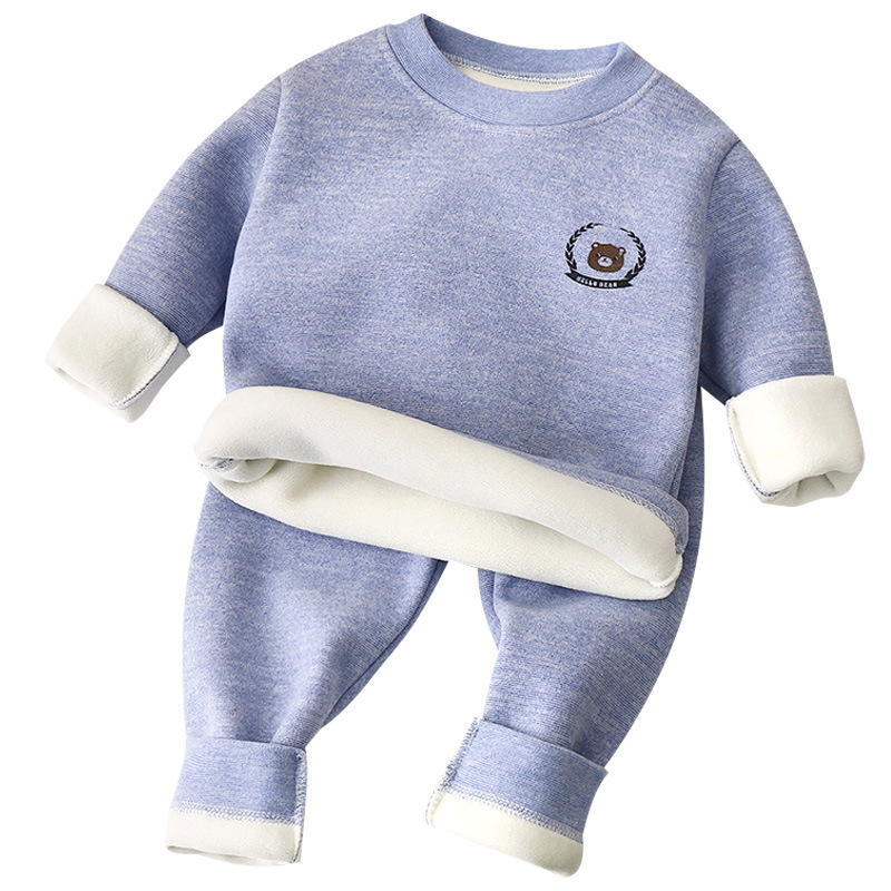 Vaikų šilto apatinio komplekto rinkinys - fliso pamušalas, storas, Austrian velvet audinys, aukštas kaklas, 3–8 metų amžiaus, unisex