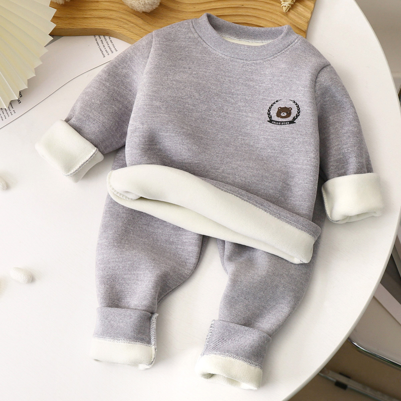 Vaikų šilto apatinio komplekto rinkinys - fliso pamušalas, storas, Austrian velvet audinys, aukštas kaklas, 3–8 metų amžiaus, unisex