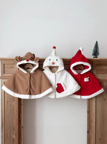 Csecsemő poncsó, Koreai verzió, Vastagított, Kapucnival, Pulóveres zárás