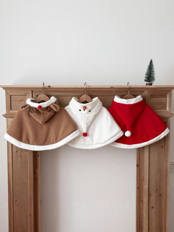 Csecsemő poncsó, Koreai verzió, Vastagított, Kapucnival, Pulóveres zárás