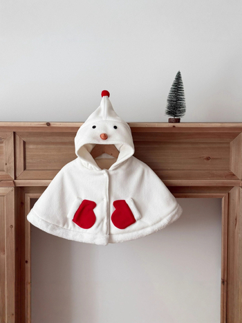 Csecsemő poncsó, Koreai verzió, Vastagított, Kapucnival, Pulóveres zárás