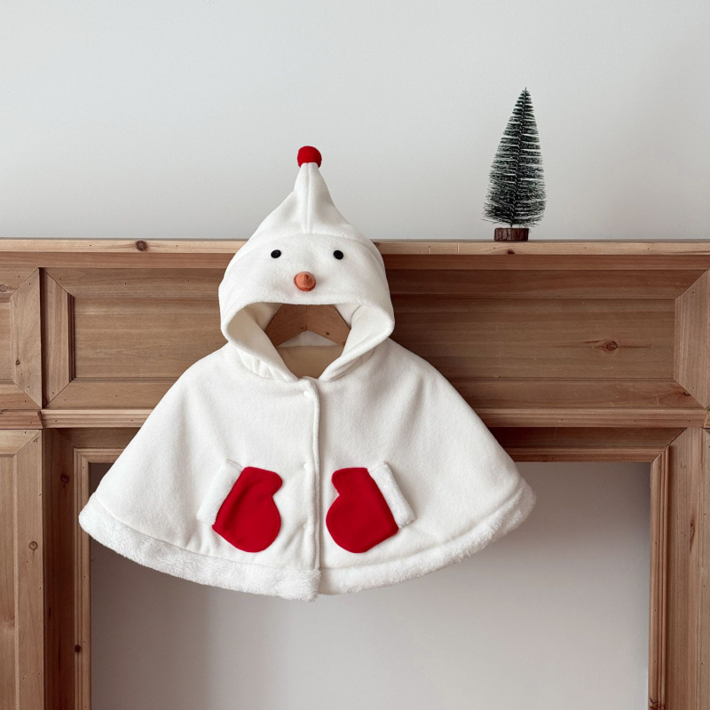 Csecsemő poncsó, Koreai verzió, Vastagított, Kapucnival, Pulóveres zárás