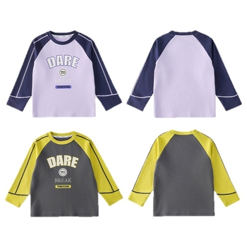 Cottontown dječja antibakterijska majica od pamuka i spandeksa, dugi rukav, okrugli izrez, unisex, za uzrast 3–8 godina