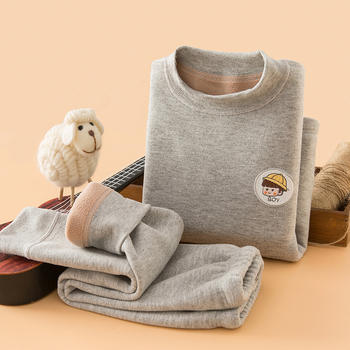 Vaikiškas dviejų dalių termo komplektas su fliso pamušalu, unisex, poliesterio audinys, storas žiemai