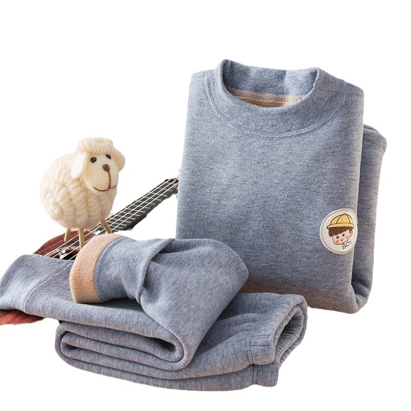 Vaikiškas dviejų dalių termo komplektas su fliso pamušalu, unisex, poliesterio audinys, storas žiemai