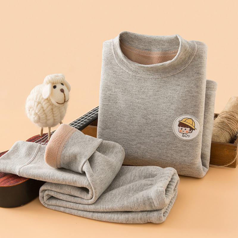 Vaikiškas dviejų dalių termo komplektas su fliso pamušalu, unisex, poliesterio audinys, storas žiemai