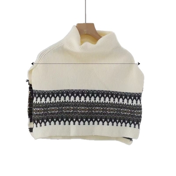 Uniszex gyapjú kötött sál magas gallérral, téli kiegészítő rétegezéshez, 46 cm szélesség, meleg