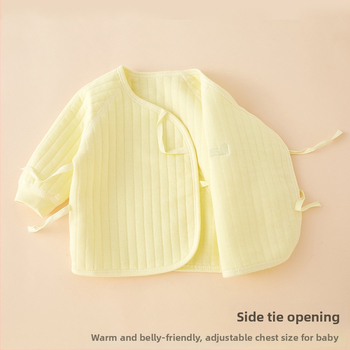 Kūdikio dviejų dalių medvilninis šiltas apatinių drabužių komplektas su apvaliu kaklu, unisex, 0–12 mėnesių