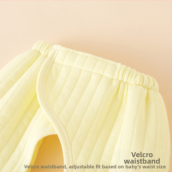 Kūdikio dviejų dalių medvilninis šiltas apatinių drabužių komplektas su apvaliu kaklu, unisex, 0–12 mėnesių