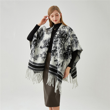 Rojtos sál, etnikus stílus, műkasmír, kínai stílus, középméretű hossz, egyszerű szövés