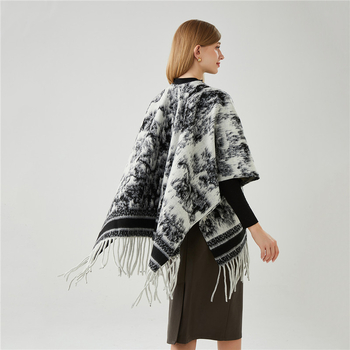 Rojtos sál, etnikus stílus, műkasmír, kínai stílus, középméretű hossz, egyszerű szövés