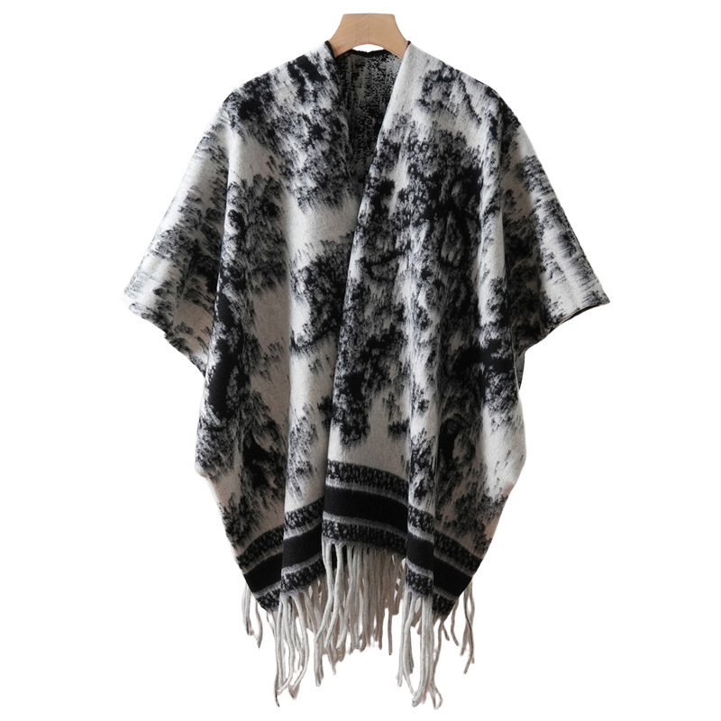 Rojtos sál, etnikus stílus, műkasmír, kínai stílus, középméretű hossz, egyszerű szövés