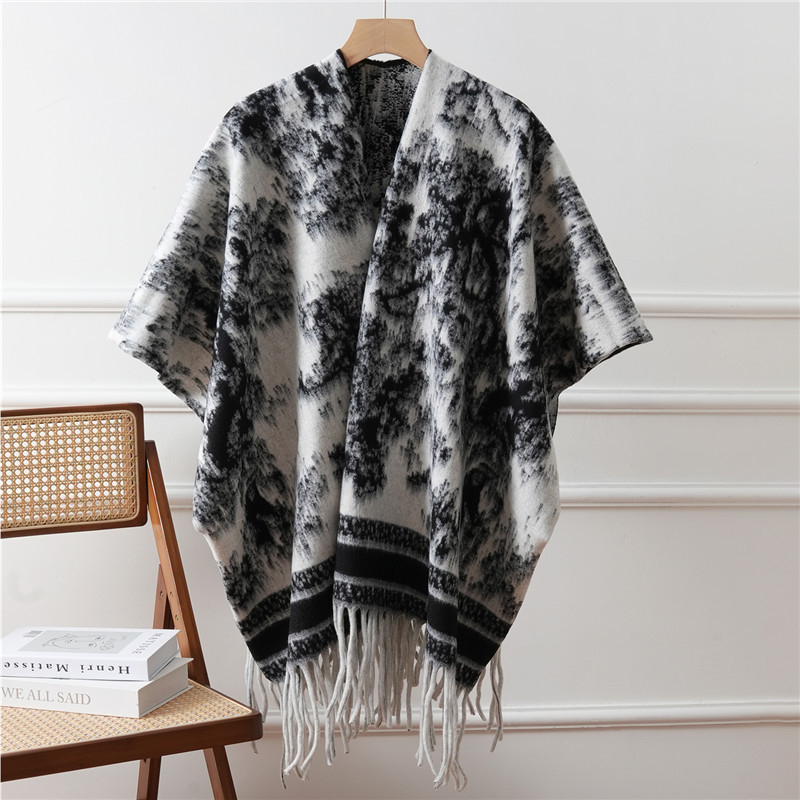 Rojtos sál, etnikus stílus, műkasmír, kínai stílus, középméretű hossz, egyszerű szövés