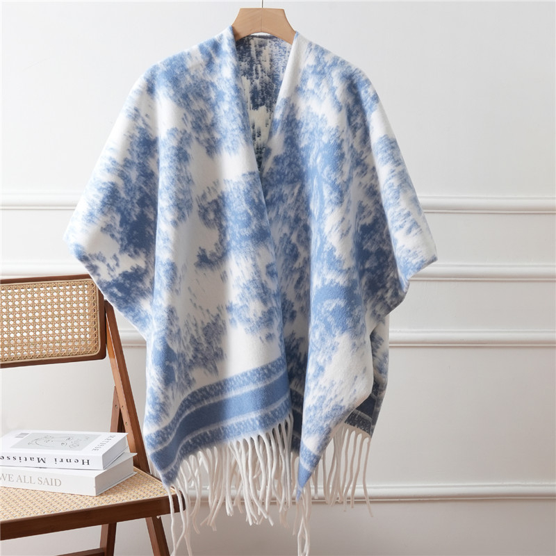 Rojtos sál, etnikus stílus, műkasmír, kínai stílus, középméretű hossz, egyszerű szövés