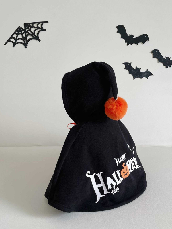 Παιδικός μανδύας σε κορεατικό στυλ με μοτίβο καρτούν, φλις πολυεστερικού υλικού, 100% πολυεστέρας, μονόβρατσο κλείσιμο, κουκούλα μη αποσπώμενη.